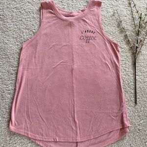 Stars Above Blush Pink Dusty Rose Stretchy Tank Top w/ J’ ADORE COFFEE o…